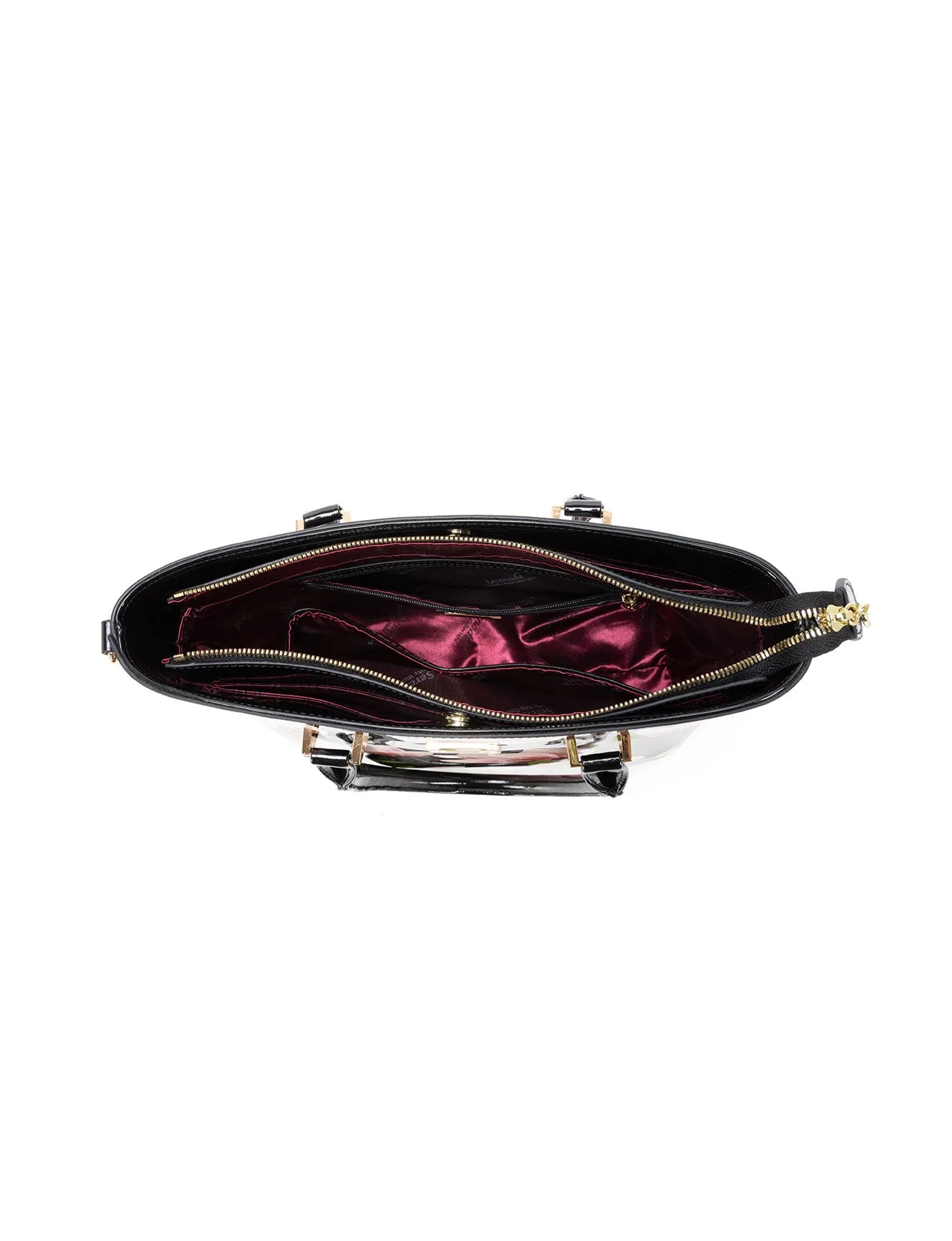 MAYUMI PATENT LEATHER FLORAL GRIP HANDLE BAG- SN76-8787-SALE