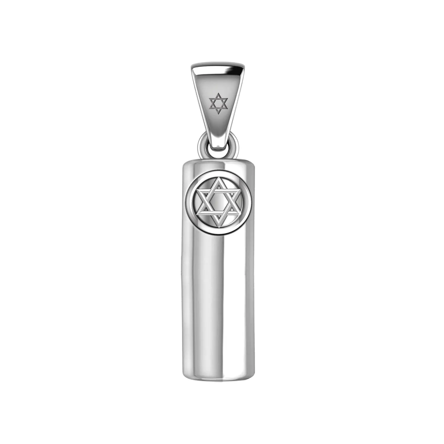 Men's Large 925 Sterling Silver 40mm Jewish Star of David Mezuzah Pendant