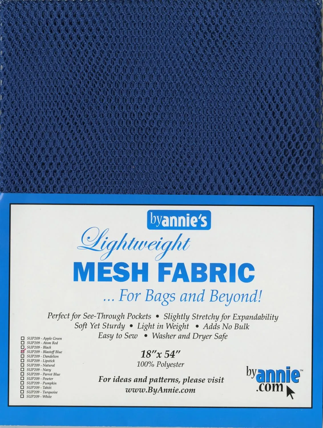 MESH LIGHTWEIGHT FABRIC 18"x54" BLASTOFF BLUE