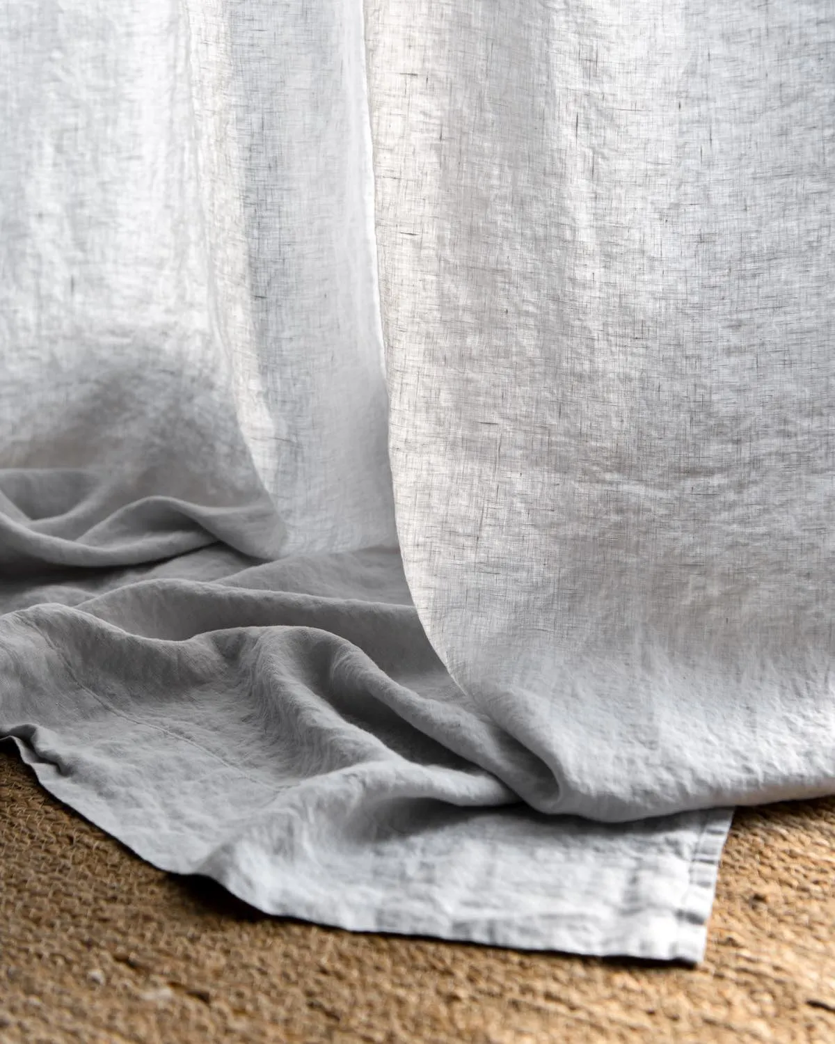 Mid-weight Curtains in light grey, multi-functional heading tape
