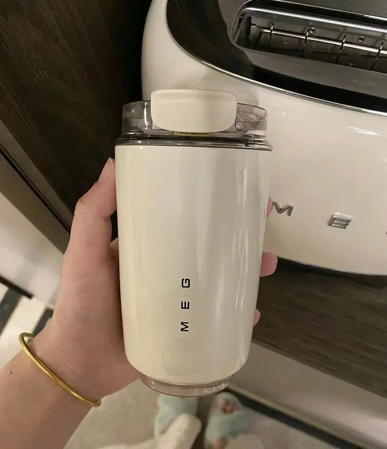 Milky White Insulated Stainless Steel Travel Tumbler Thermos Mug