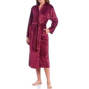 Miss Elaine Micro-Embossed Fleece Long Wrap Robe Size M L XL animal print NWT