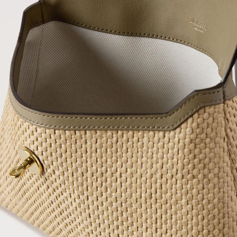 MULBERRY Large Darley Cosmetic Pouch in Linen Green-Natural