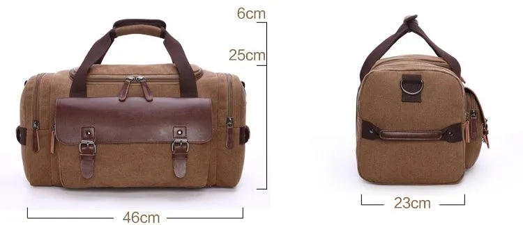 Multifunctional Outdoor Canvas Solid Travellers Black Bags