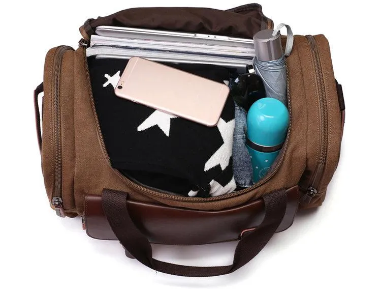 Multifunctional Outdoor Canvas Solid Travellers Black Bags