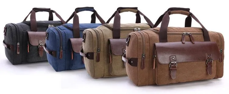 Multifunctional Outdoor Canvas Solid Travellers Black Bags