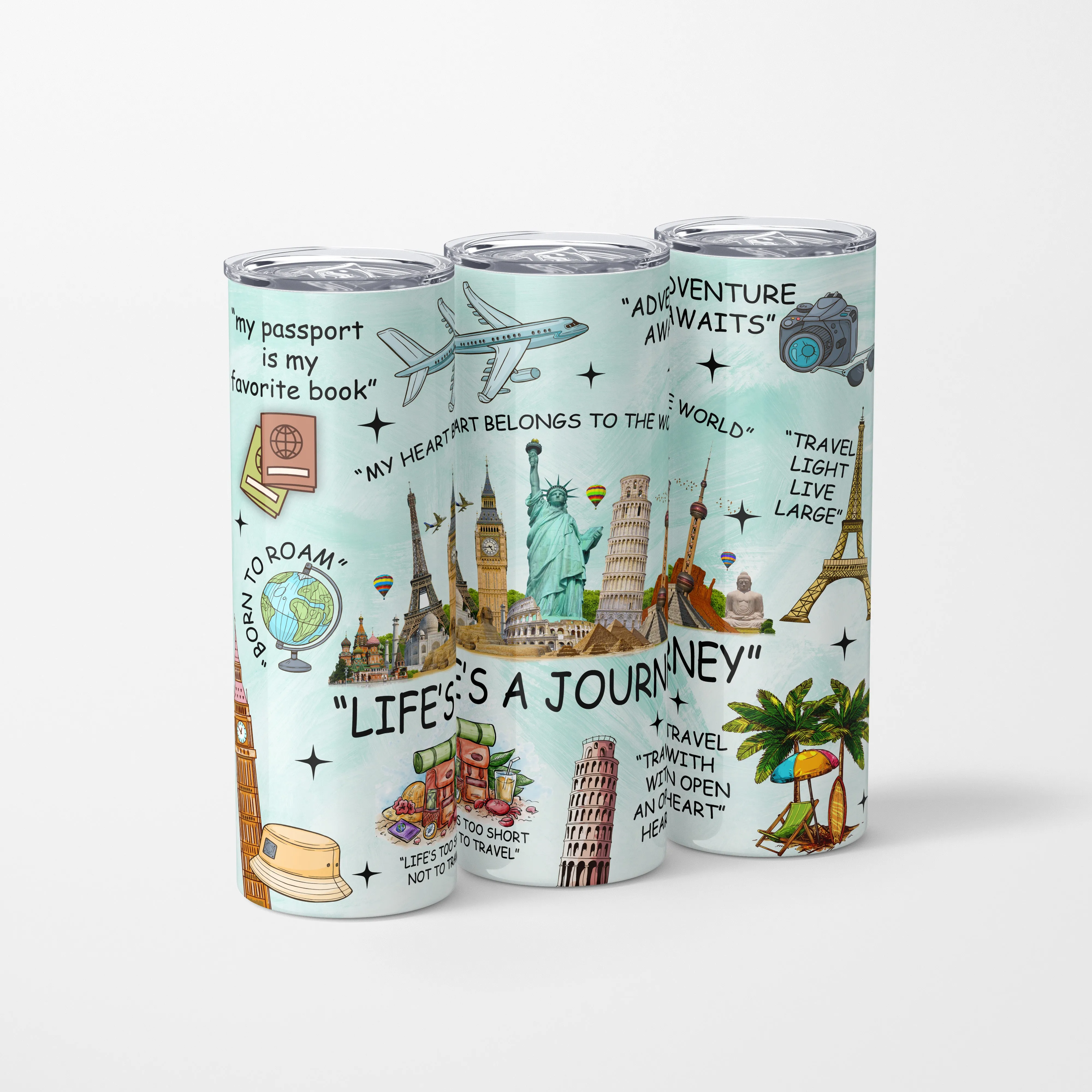My Heart belongs to the World - 600 ml Stainless Steel Tumbler