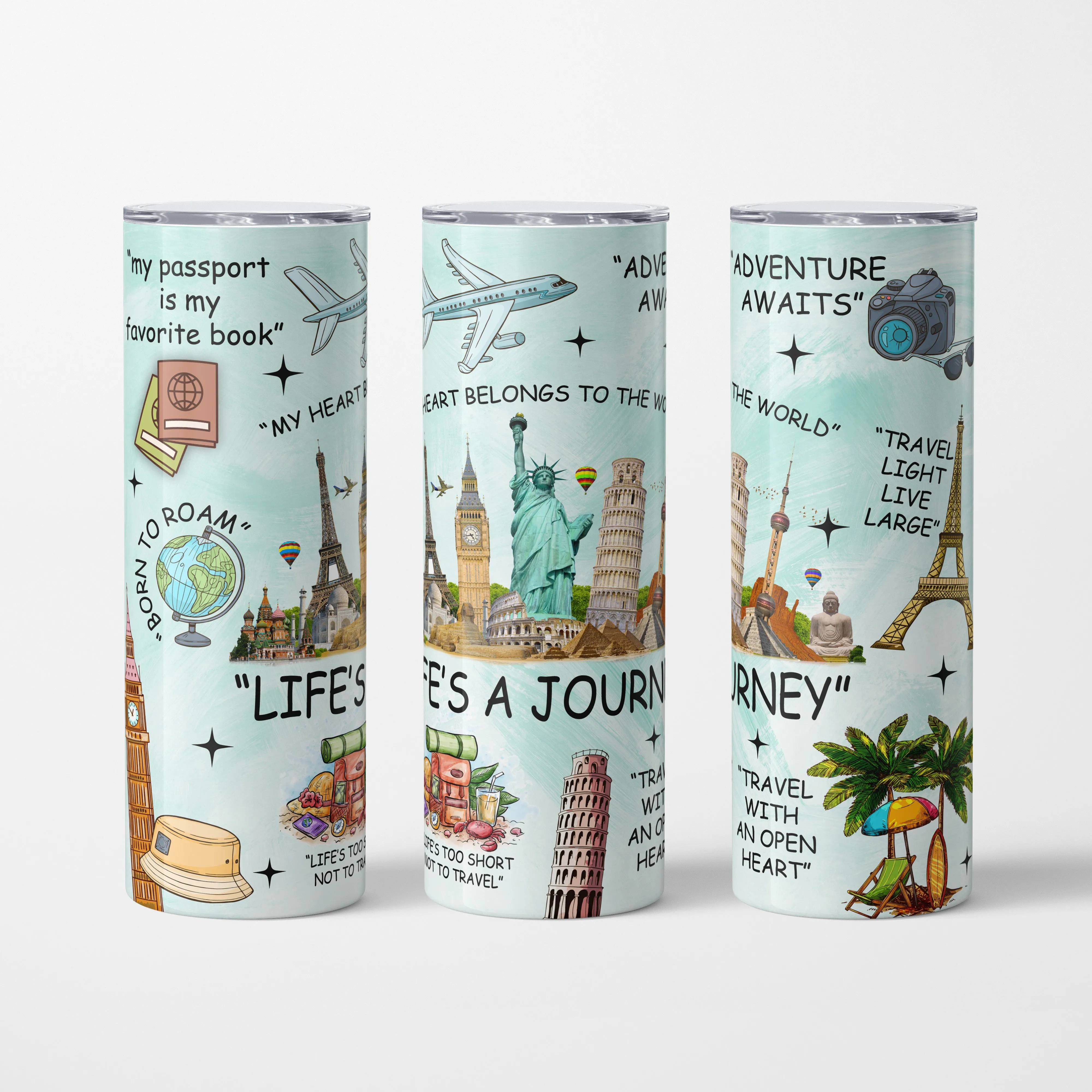 My Heart belongs to the World - 600 ml Stainless Steel Tumbler