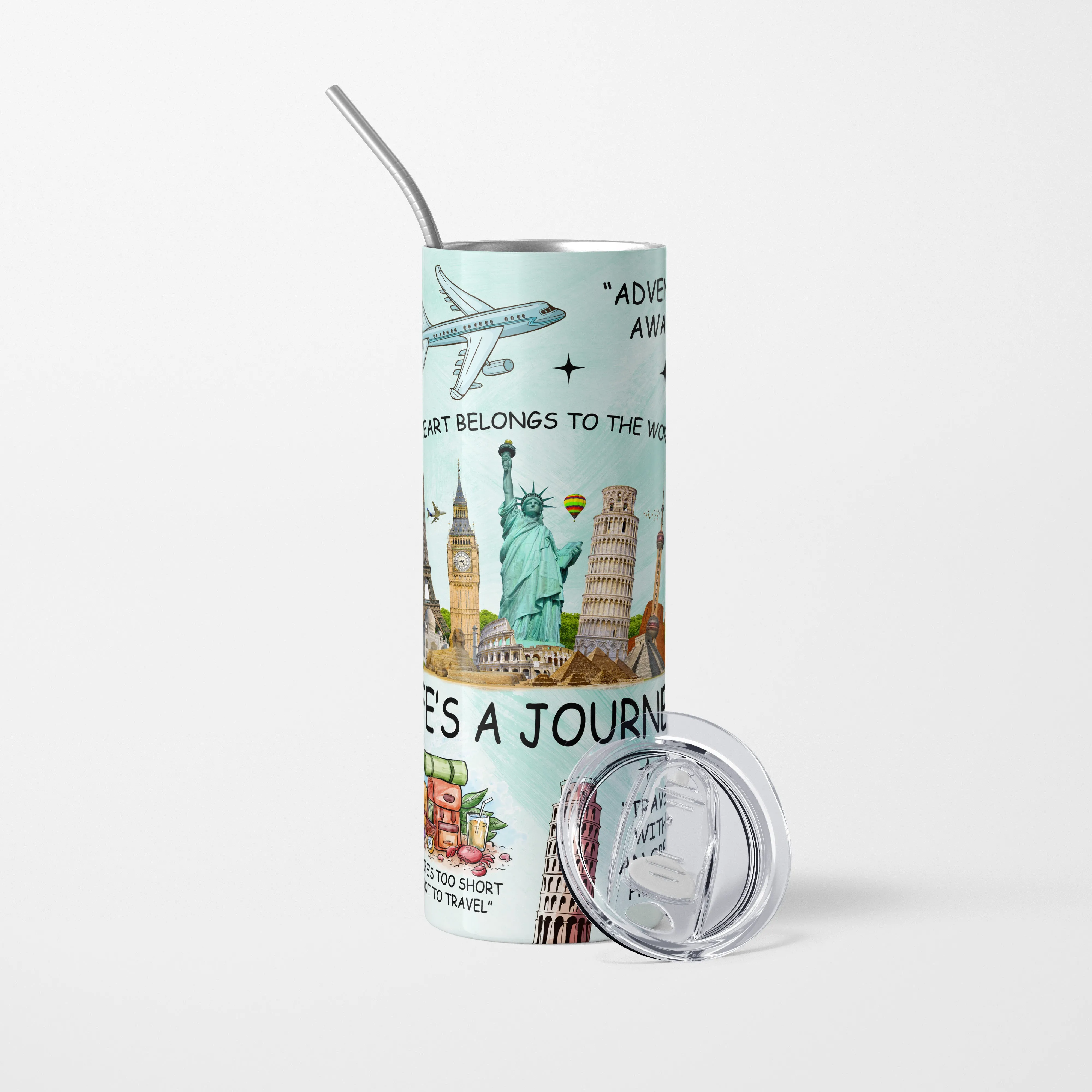 My Heart belongs to the World - 600 ml Stainless Steel Tumbler