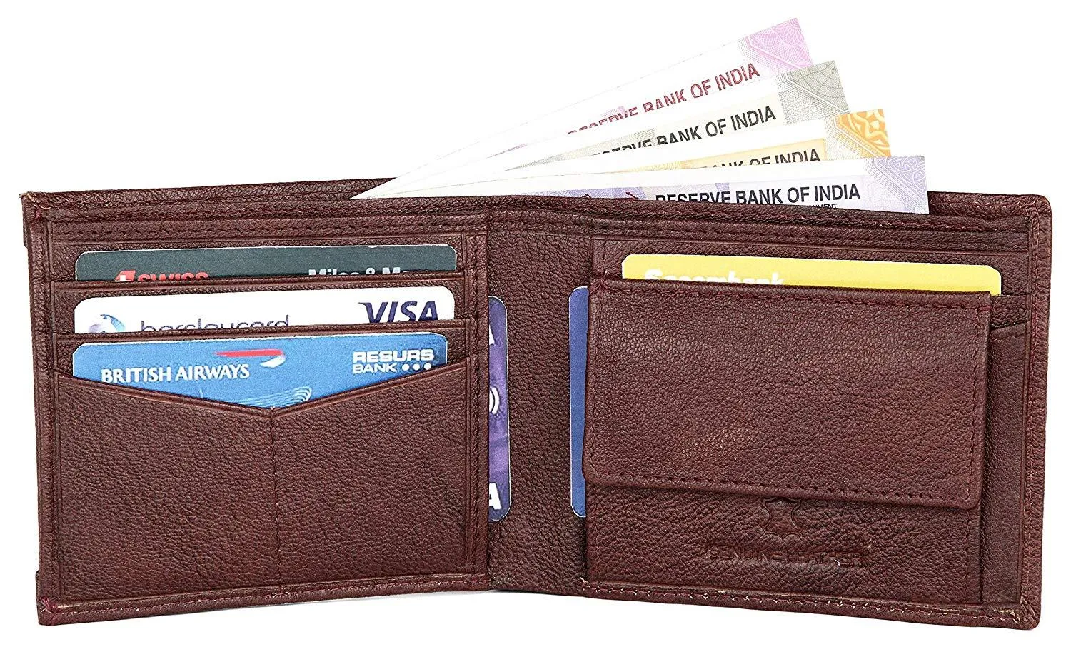 Napa Hide Brown Men's Wallet (NPH010 Maroon)