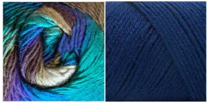 NAVY   SPLENDOR - Falling Leaves Scarf YARN KIT