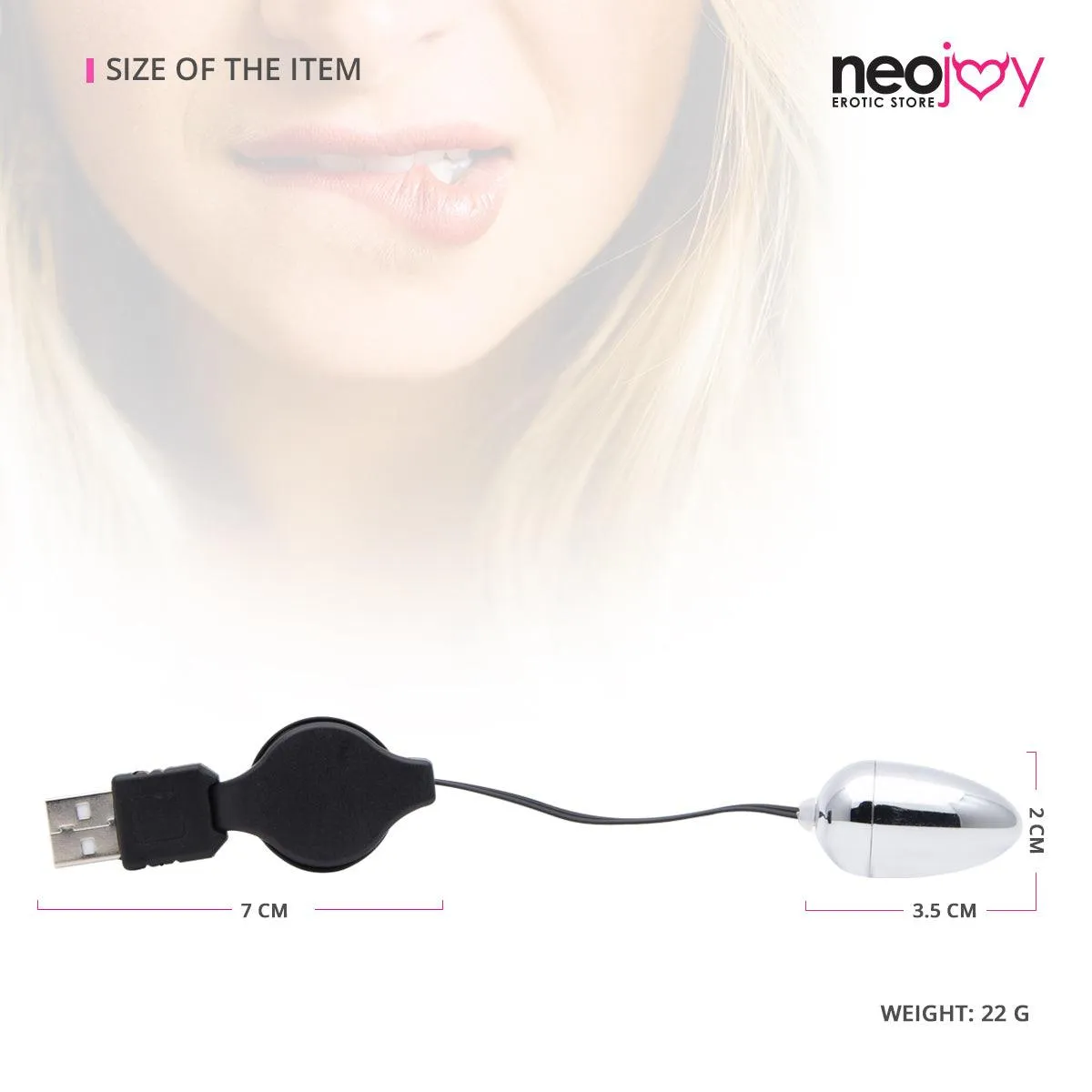 Neojoy Small Silver Bullet - USB Plug Bullet Vibrator - Clitoral Anal Vaginal Stimulation - Spring-back Wire Adult Sex Toy