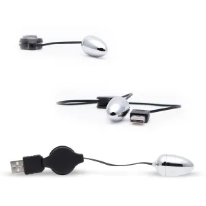 Neojoy Small Silver Bullet - USB Plug Bullet Vibrator - Clitoral Anal Vaginal Stimulation - Spring-back Wire Adult Sex Toy