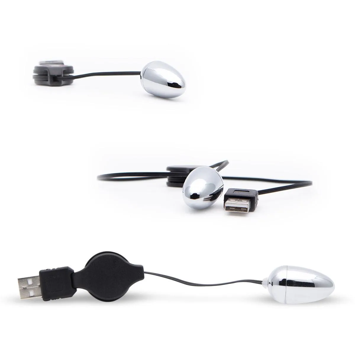 Neojoy Small Silver Bullet - USB Plug Bullet Vibrator - Clitoral Anal Vaginal Stimulation - Spring-back Wire Adult Sex Toy