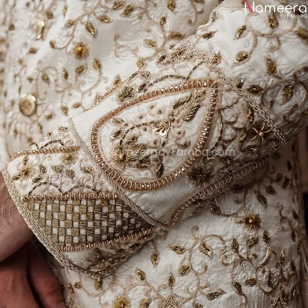 Off White Sherwani for Groom 2021 Online Shopping #GR27
