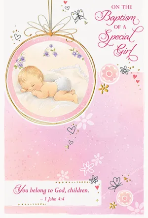 On the Baptism of a Special Girl Greeting Card