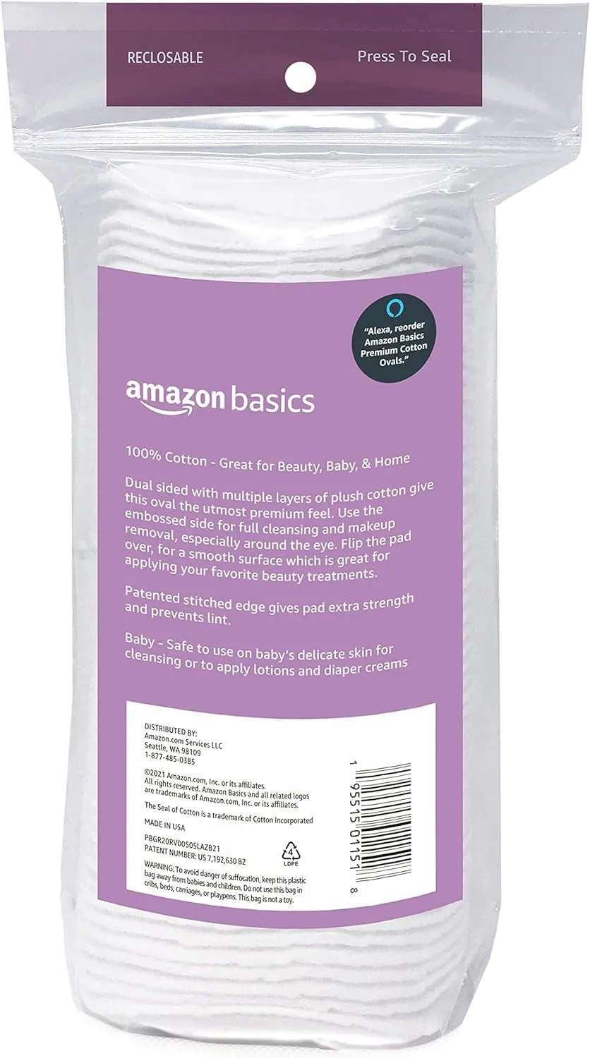Oval Premium Pads, 300 Count (6 Packs of 50) (Previously Solimo)