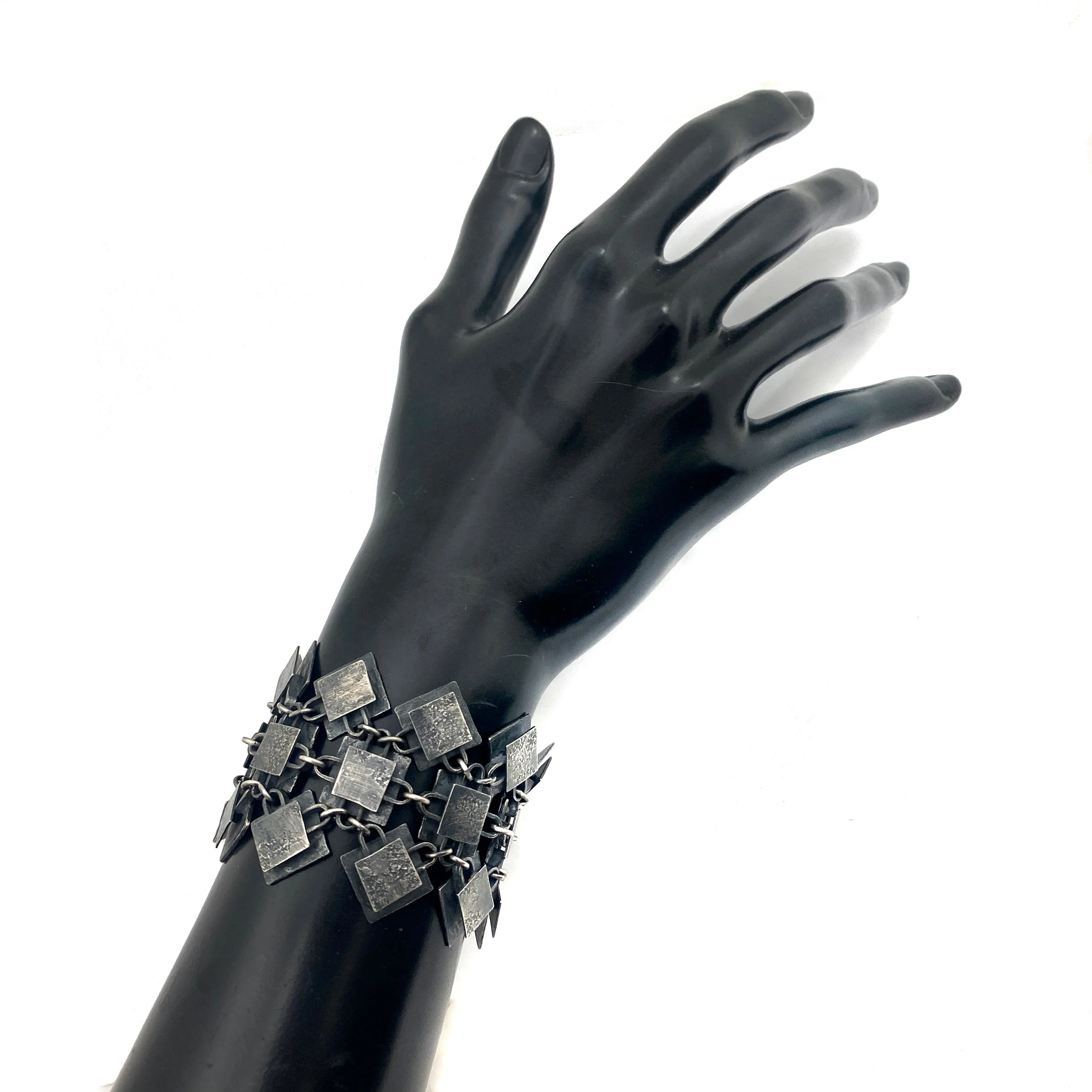 Oxidized Silver Link Bracelet