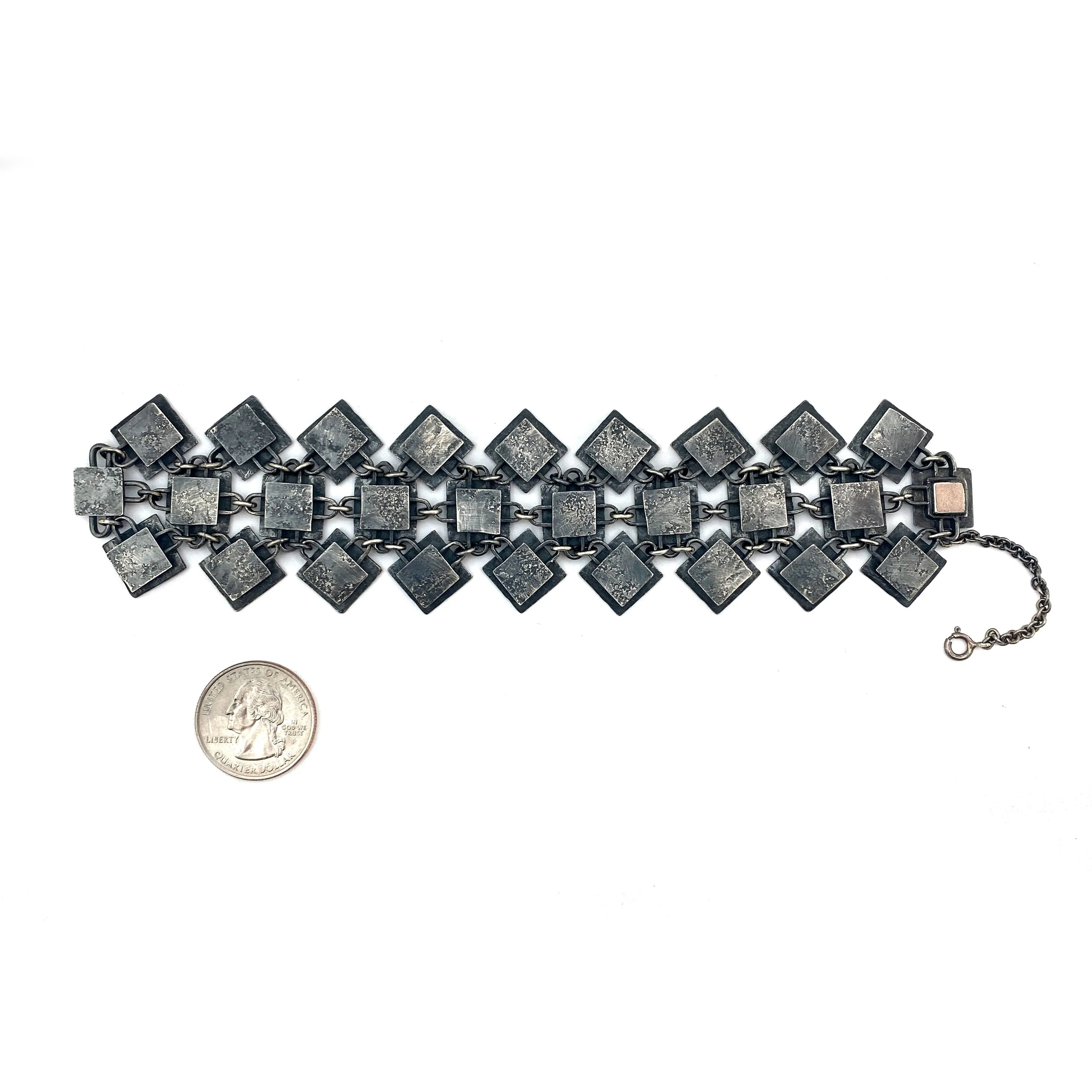 Oxidized Silver Link Bracelet