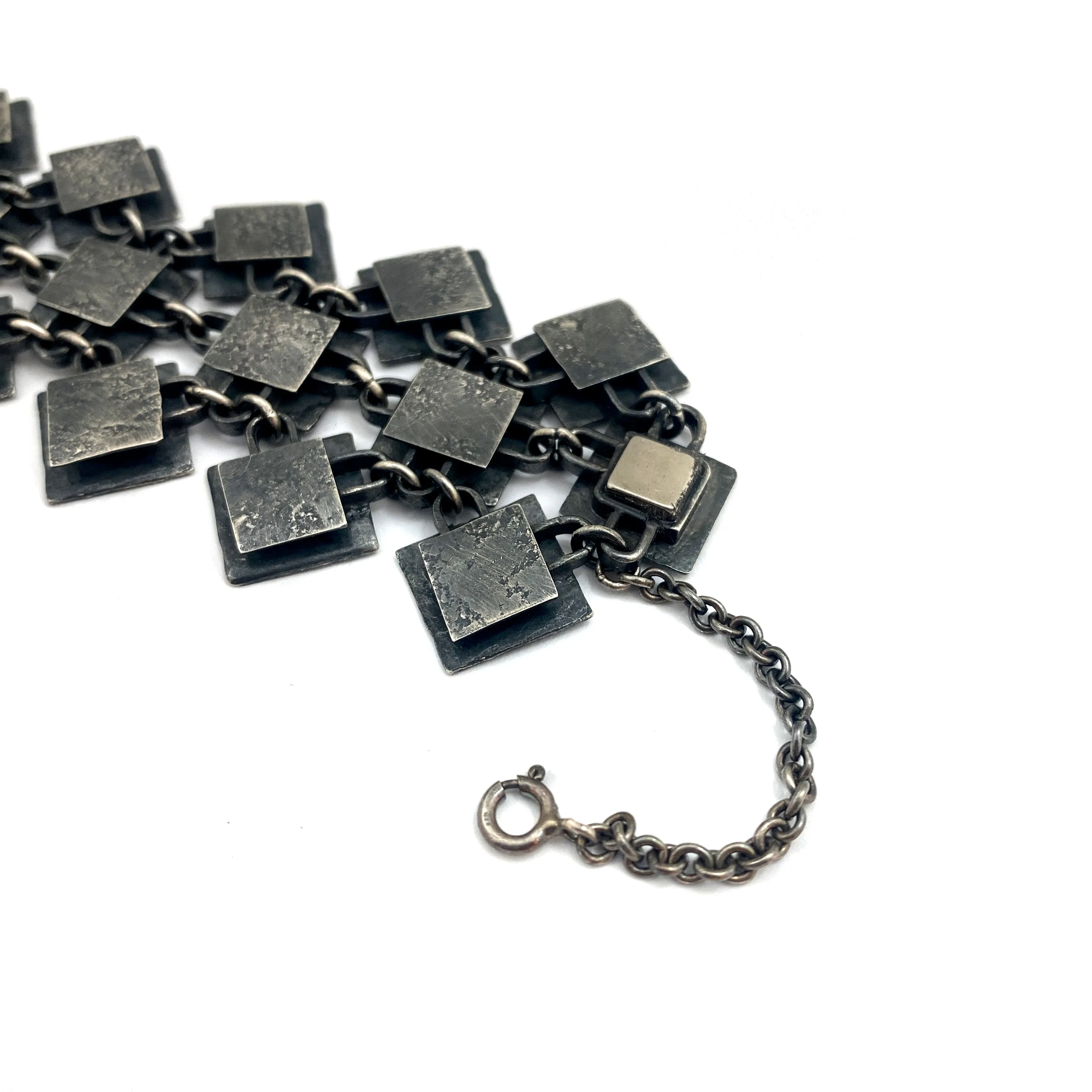 Oxidized Silver Link Bracelet