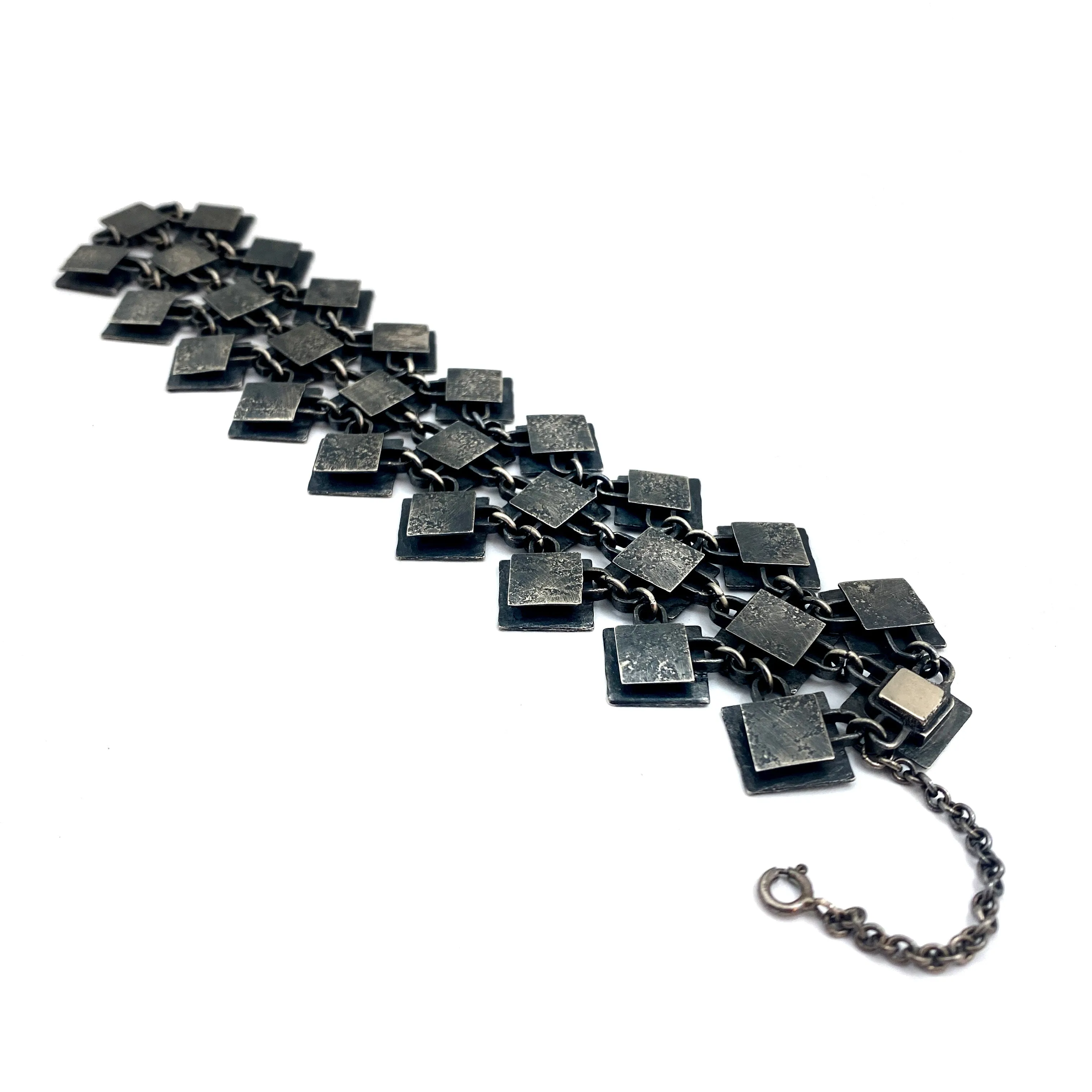 Oxidized Silver Link Bracelet