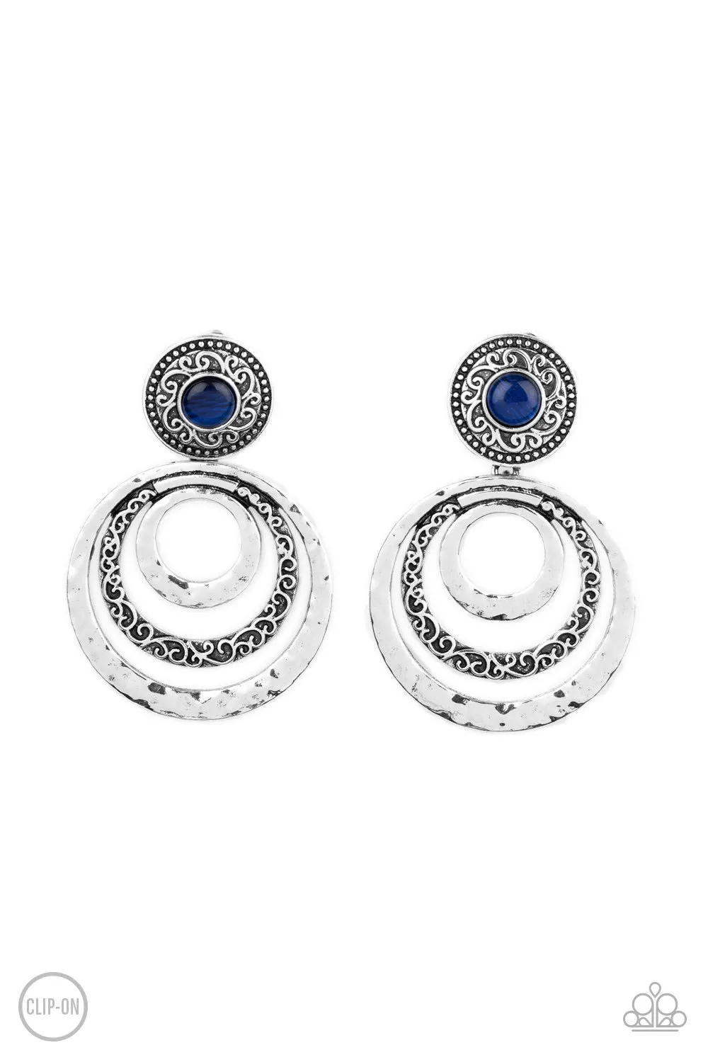 Paparazzi Bare Your Soul Earrings Blue (Clip Ons)