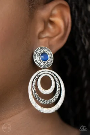 Paparazzi Bare Your Soul Earrings Blue (Clip Ons)