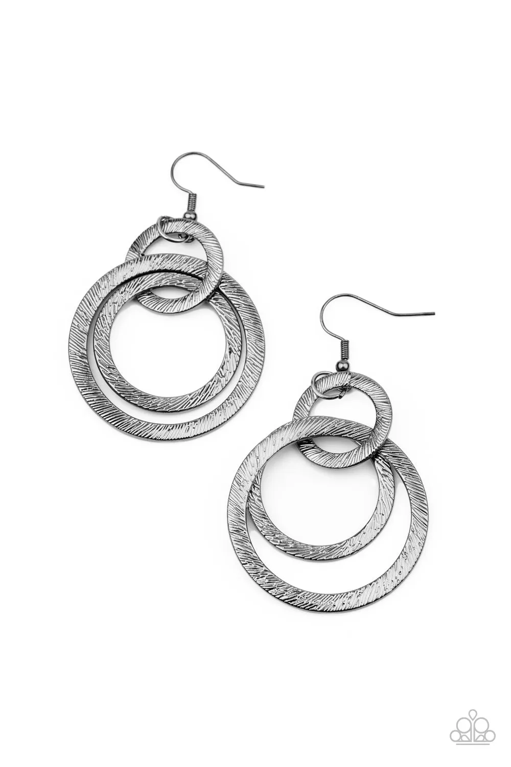 Paparazzi - Distractingly Dizzy - Black Earrings