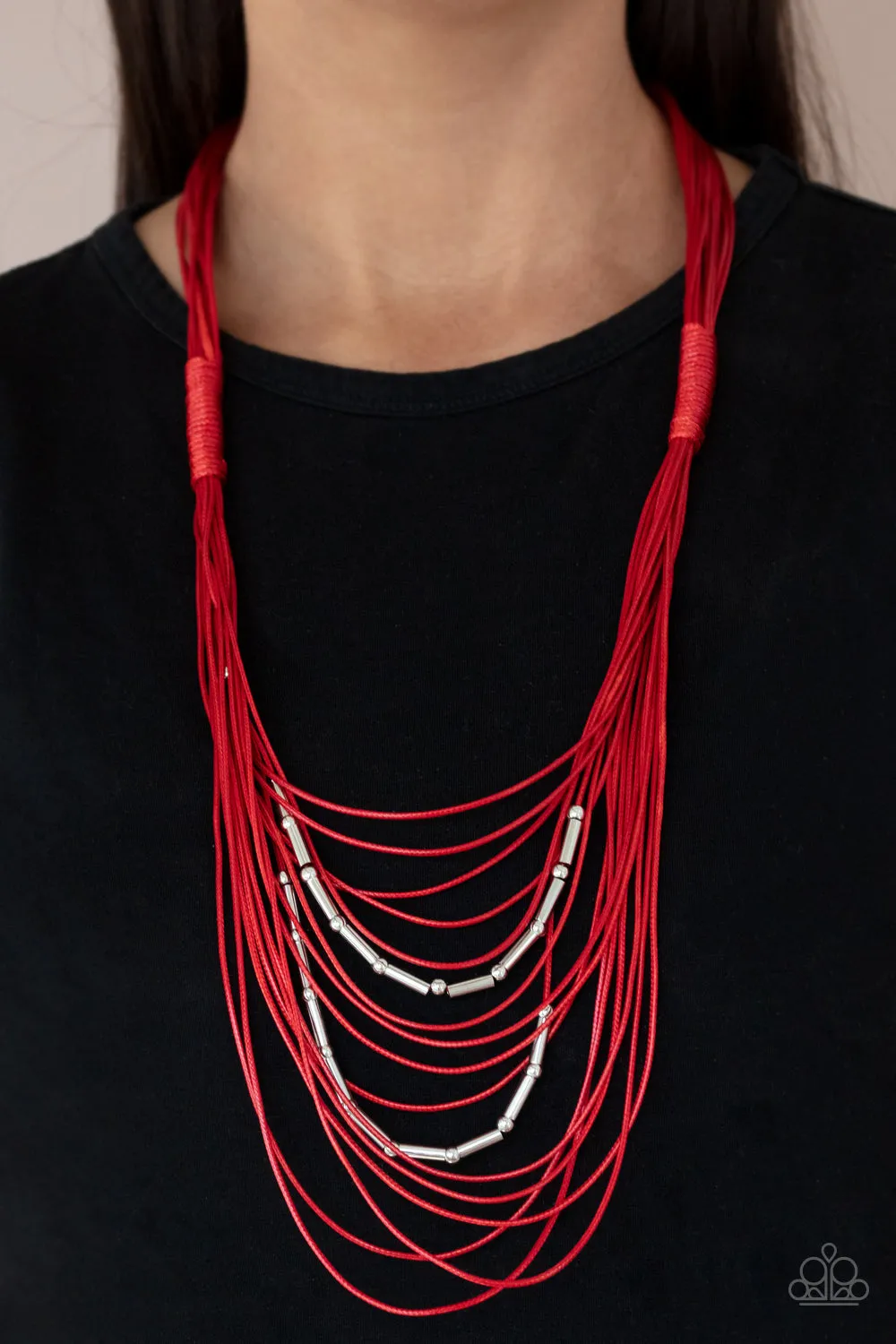 Paparazzi Nice CORD-ination Necklace Red
