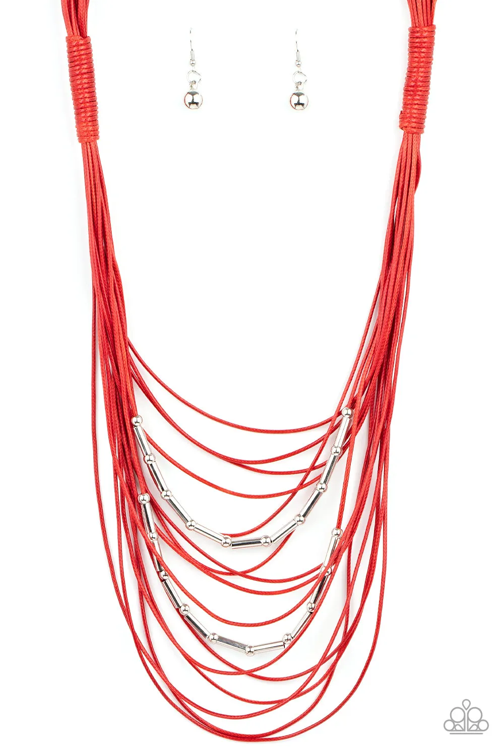 Paparazzi Nice CORD-ination Necklace Red