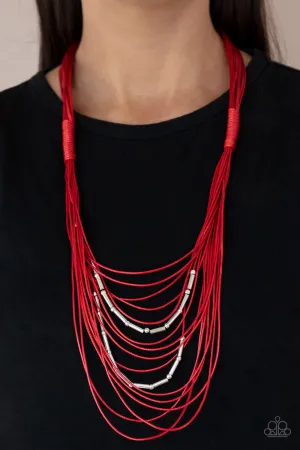 Paparazzi Nice CORD-ination Necklace Red