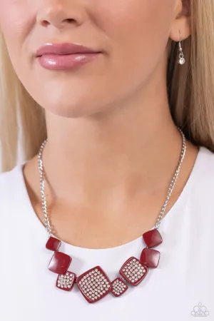 Paparazzi Twinkling Tables Necklace Red