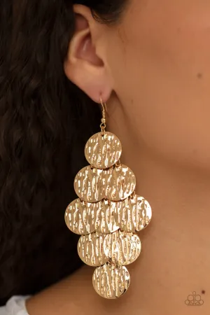 Paparazzi Uptown Edge Earrings Gold