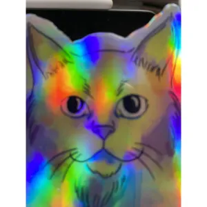 Pastel Cat Hologram Sticker