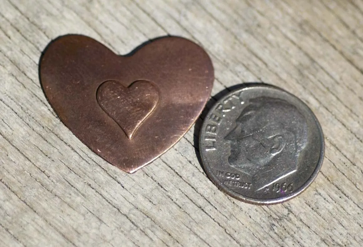 Perfect Heart 8.5mm Embossed Blank for Enameling Stamping Texturing Metalworking Jewelry Making Blanks