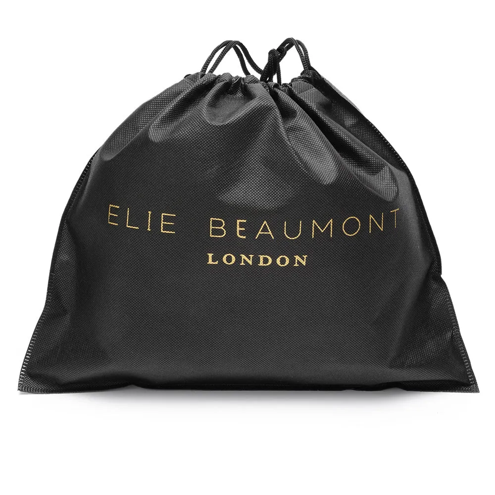 Personalised Elie Beaumont Cross Body Black Leather Bag with Choice of Strap
