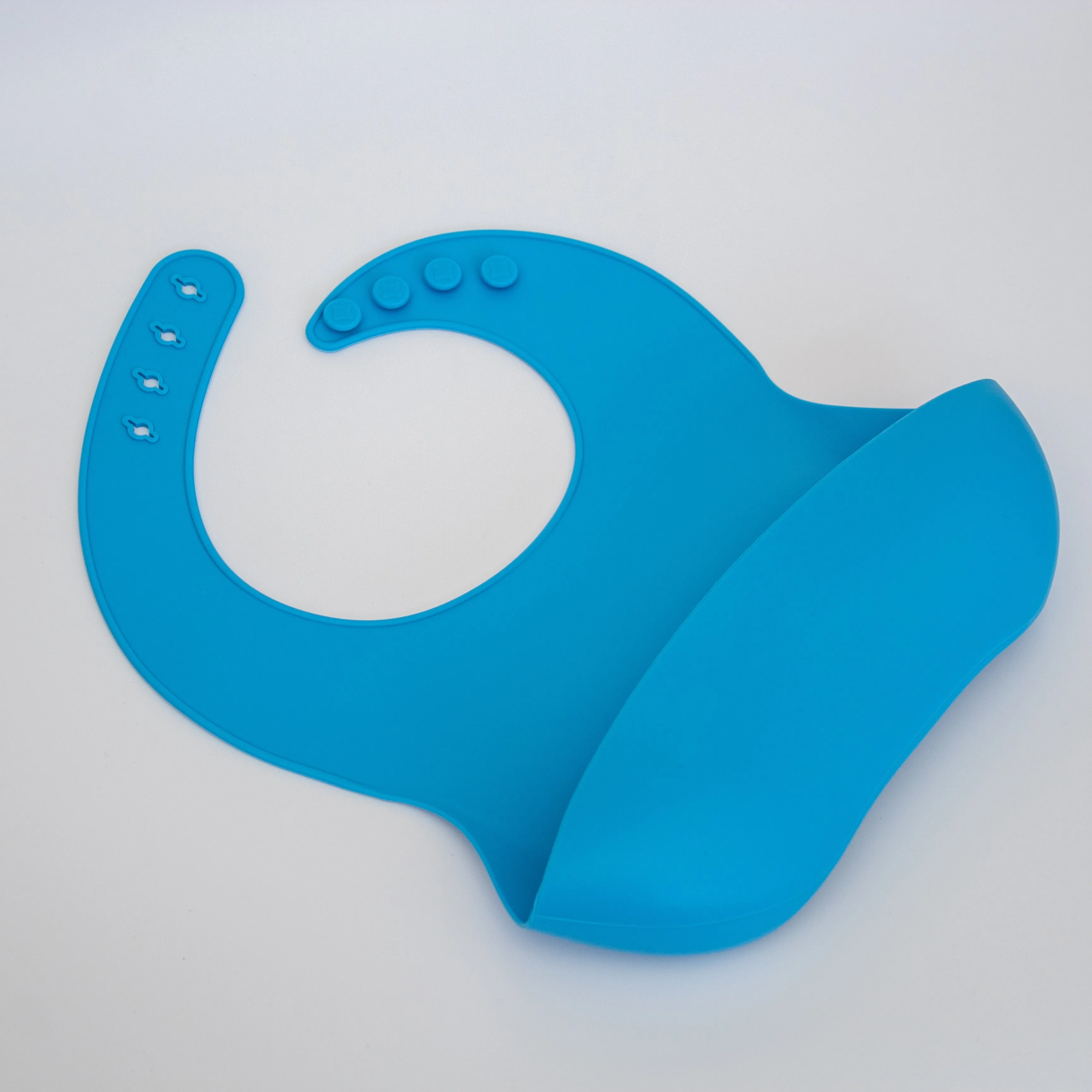 Personalised Embossed Silicone Bib- Blue