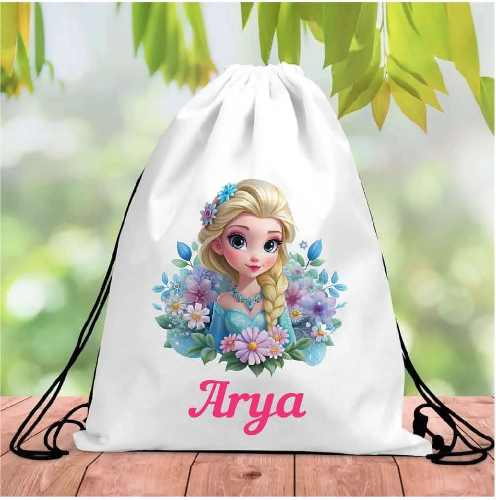 Personalised Frozen Drawstring Bag