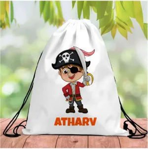 Personalised Pirate Drawstring Bag