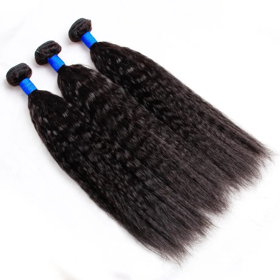Peruvian Kinky Straight Bundles With 4×4 Closure 10A Grade 100% Human Remy Hair MYLOCKME