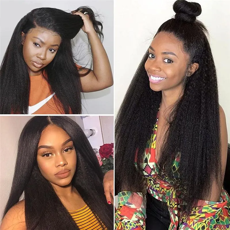 Peruvian Kinky Straight Bundles With 4×4 Closure 10A Grade 100% Human Remy Hair MYLOCKME