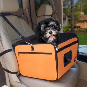 Pet Booster Seat with Shoulder Strap and Fleece Padded Insert