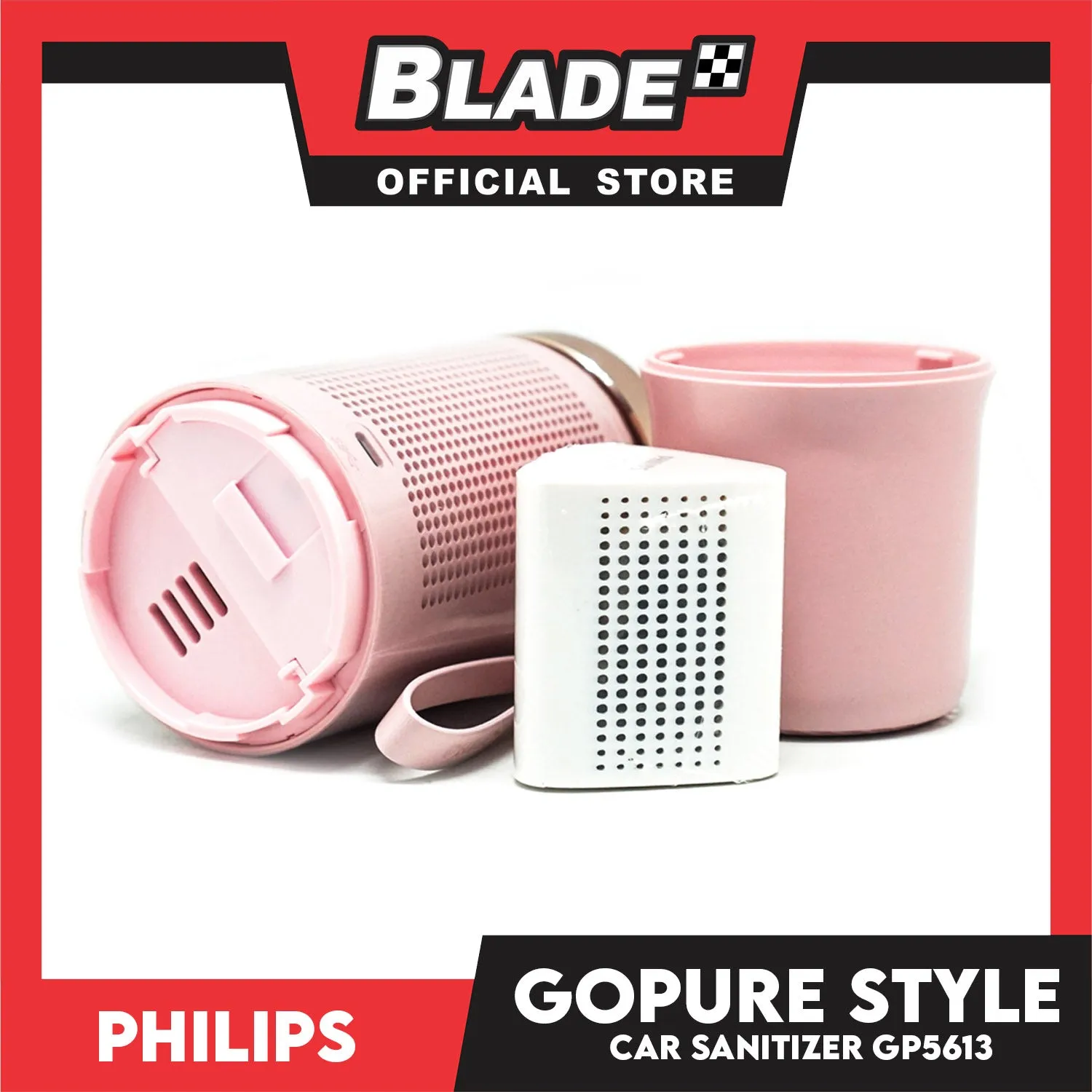 Philips GoPure Style Car Air Sanitizer GP5613 (Pink) for Car Air Sanitizer Destroy Airborne Microbes