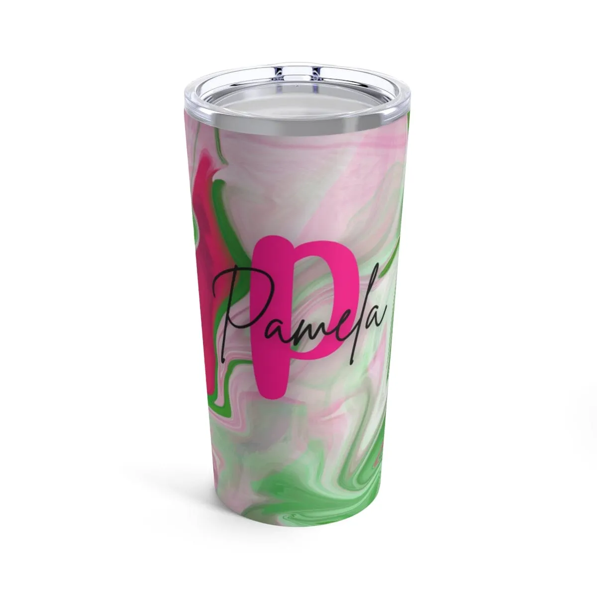 PNK Pink & Green Watercolor Customized Tumbler