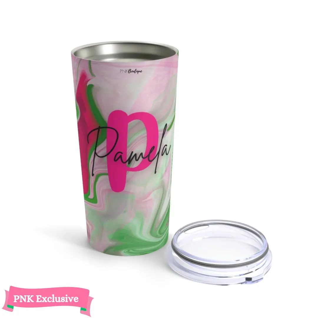 PNK Pink & Green Watercolor Customized Tumbler