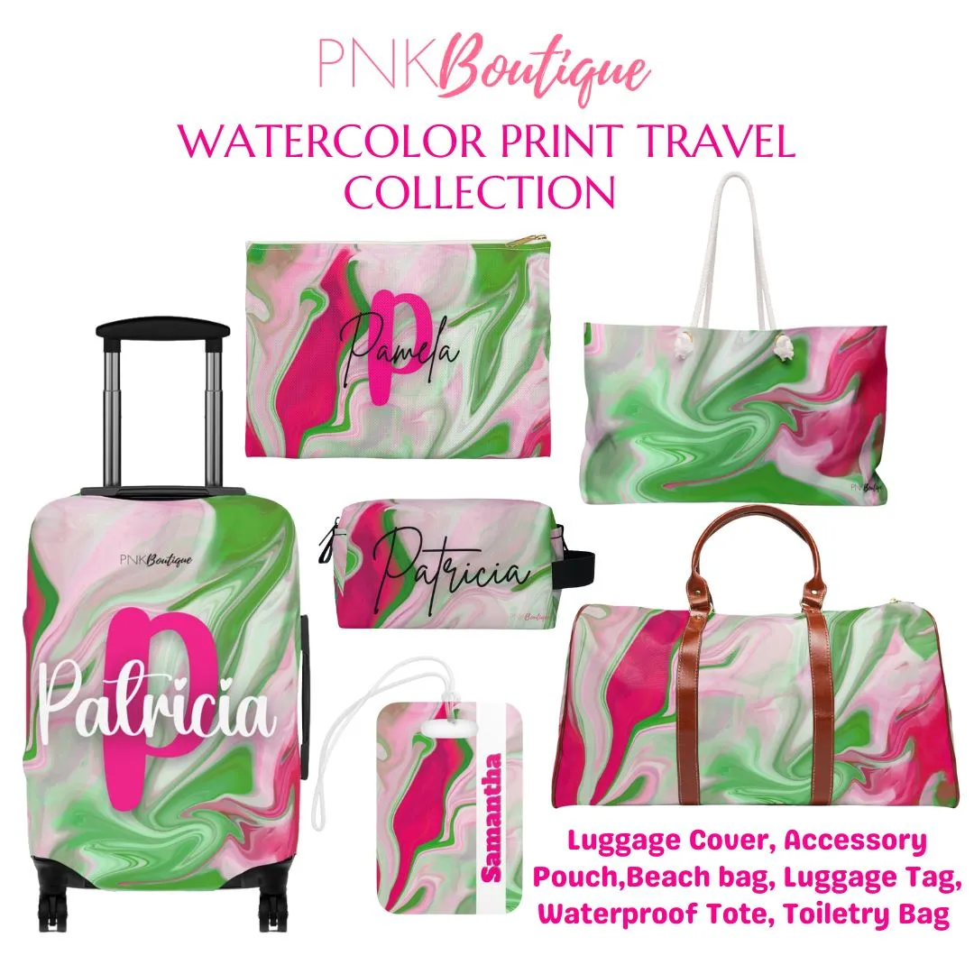 PNK Pink & Green Watercolor Customized Tumbler