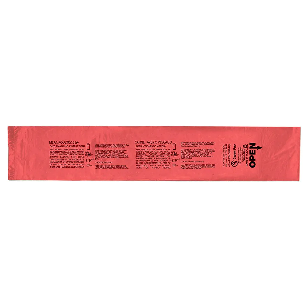 Poly Meat Bag Red Heavy Duty Lo- Dens 1 mil SMH  16" x 24" - Case - 708 Units