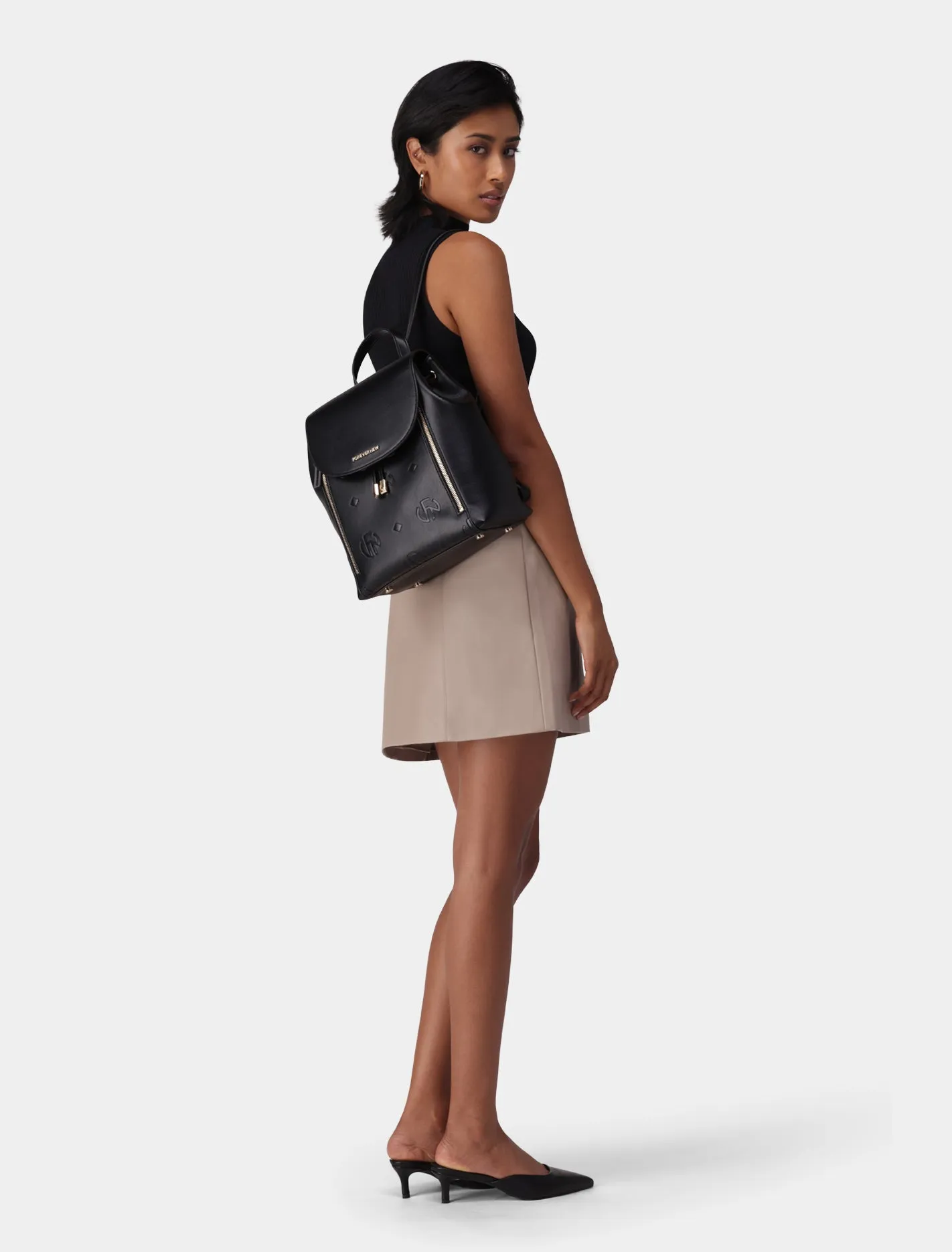 Priya Embossed Print Backpack