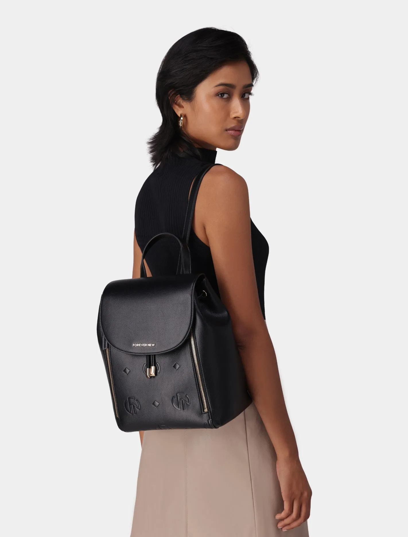 Priya Embossed Print Backpack