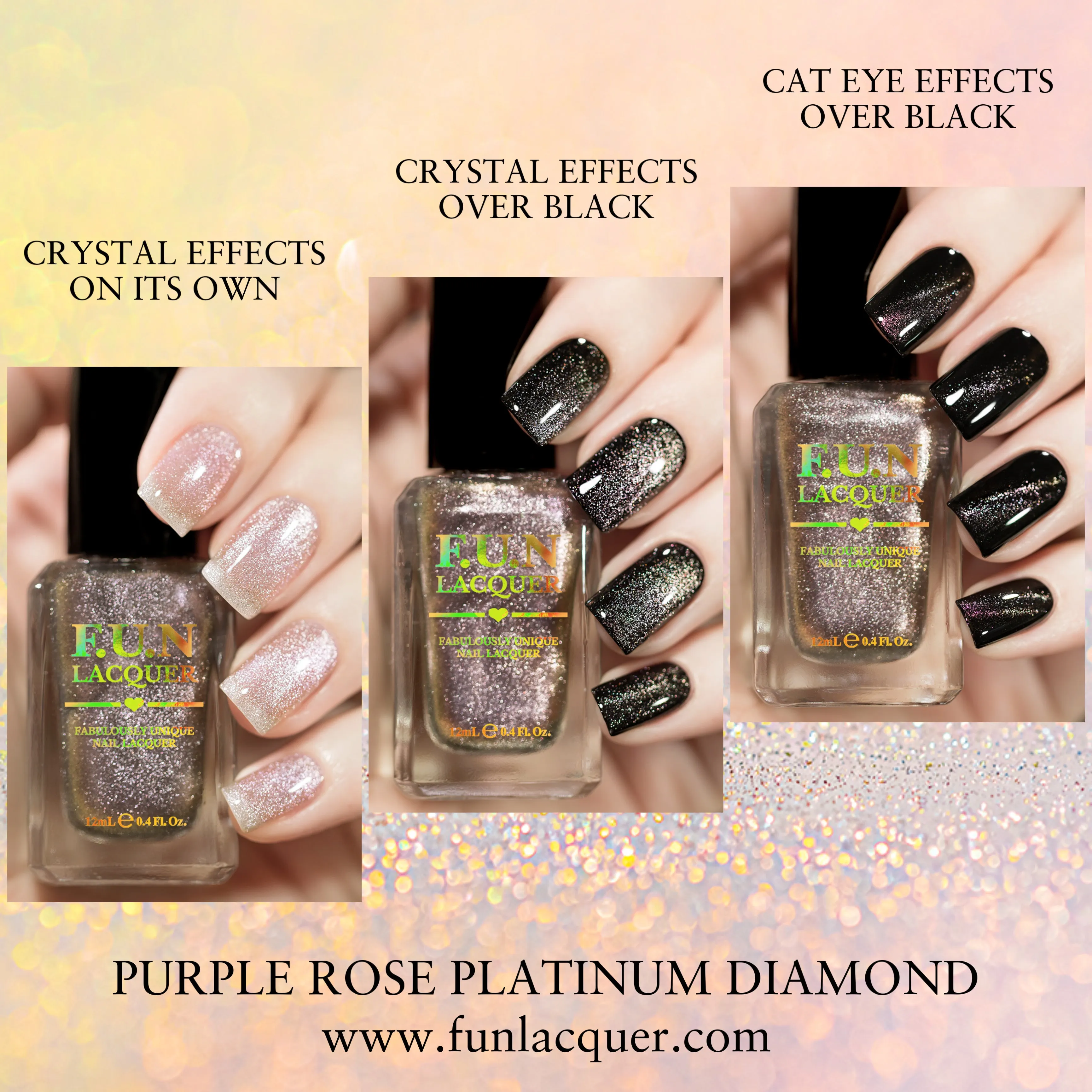 Purple Rose Platinum Diamond Magnetic Nail Polish